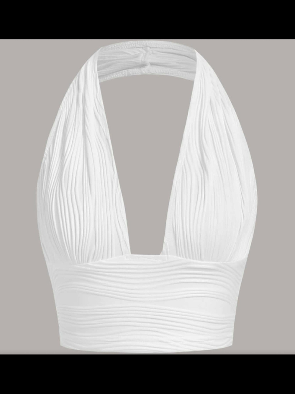 SHEIN White Plunge Halter Crop Top